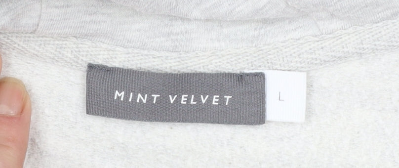Mint Velvet Women Grey Full Zip Hoodie Lined Pockets L