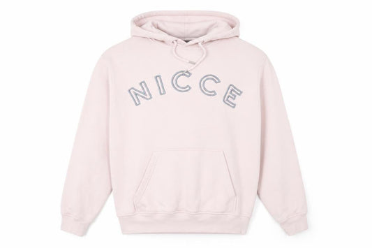 NICCE Men’s Pink Pullover Hoodie L Fleece Logo Sweatshirt