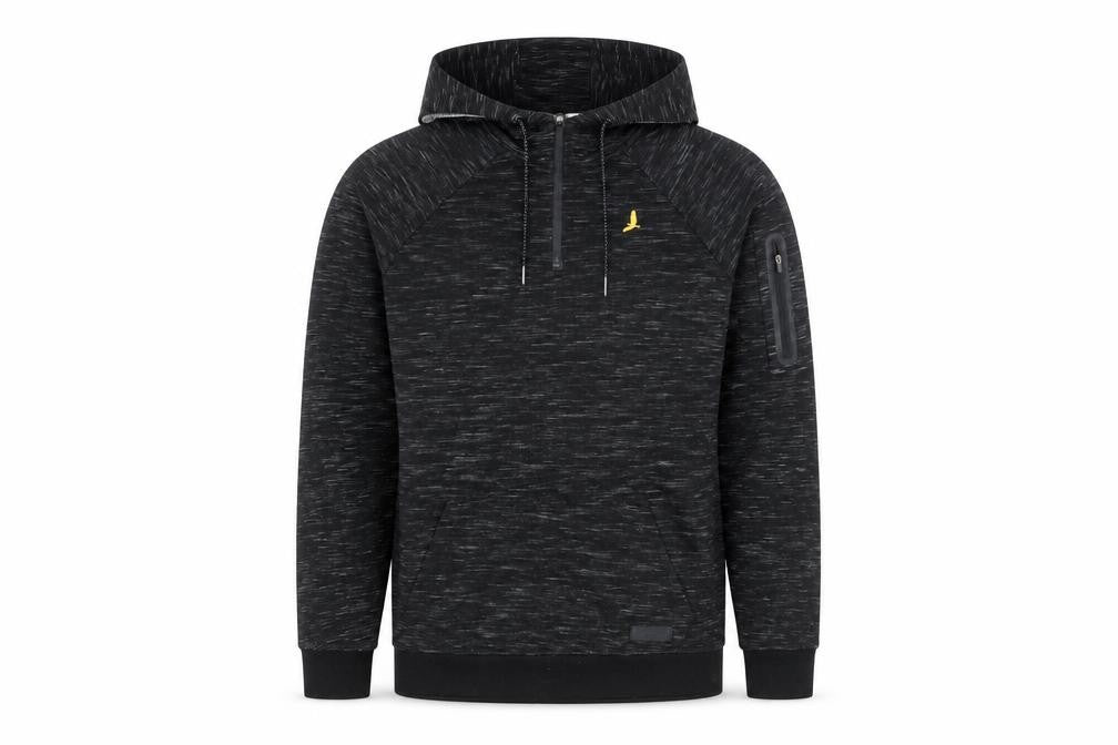 Brave Soul Men's Black Pullover Hoodie L Regular Fit 1/4 Zip