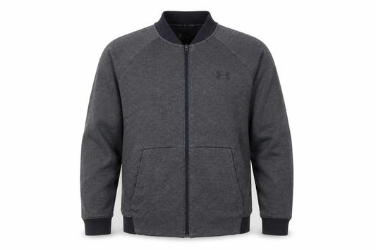 Under Armour Men's Dark Grey Full Zip Sweatshirt Size L Fitted