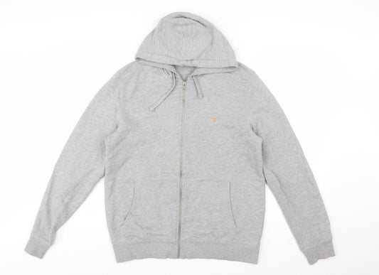 Farah Men's Grey Full Zip Hoodie Size M Regular Fit