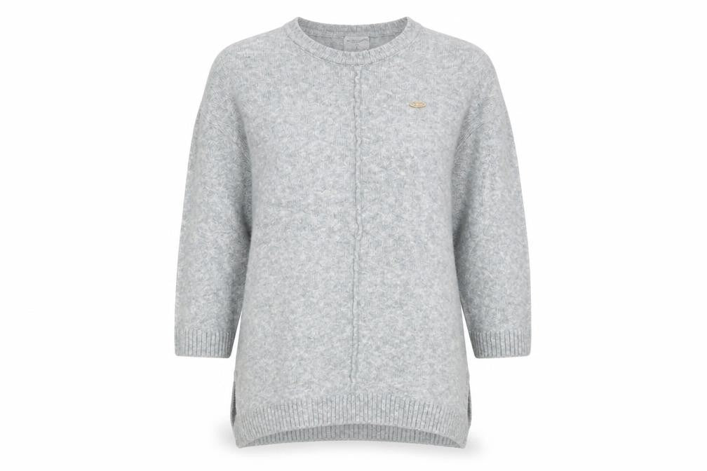 U.S. Polo Assn. Women's Grey Knit Crew Neck Jumper Size M