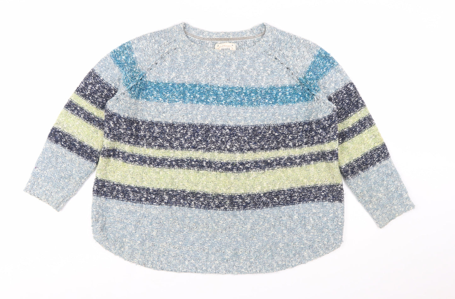 Mantaray Women’s Blue Striped Chunky Knit Pullover Jumper Size 20