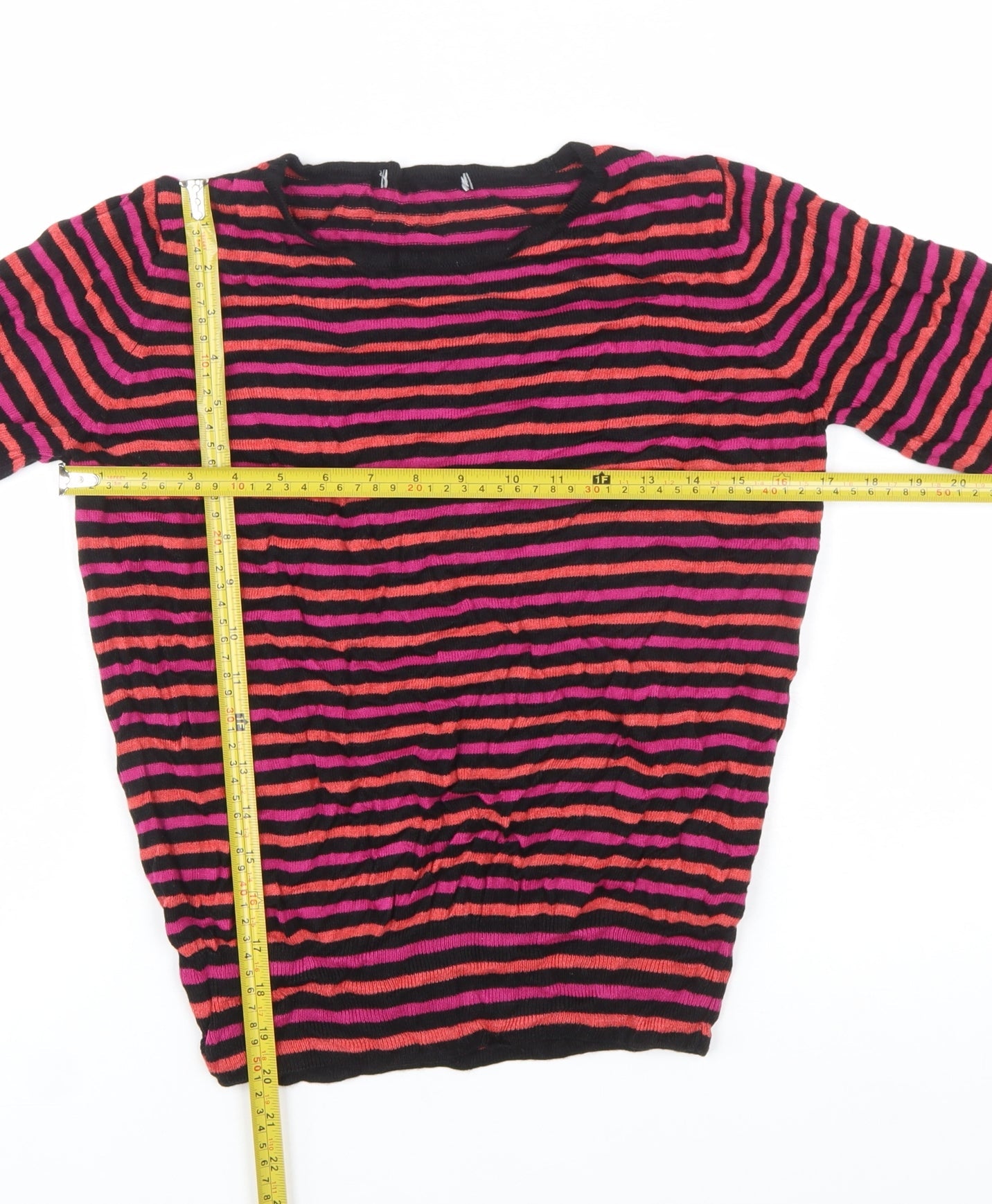Marks and Spencer Women’s Multicoloured Striped Acrylic Jumper UK 12