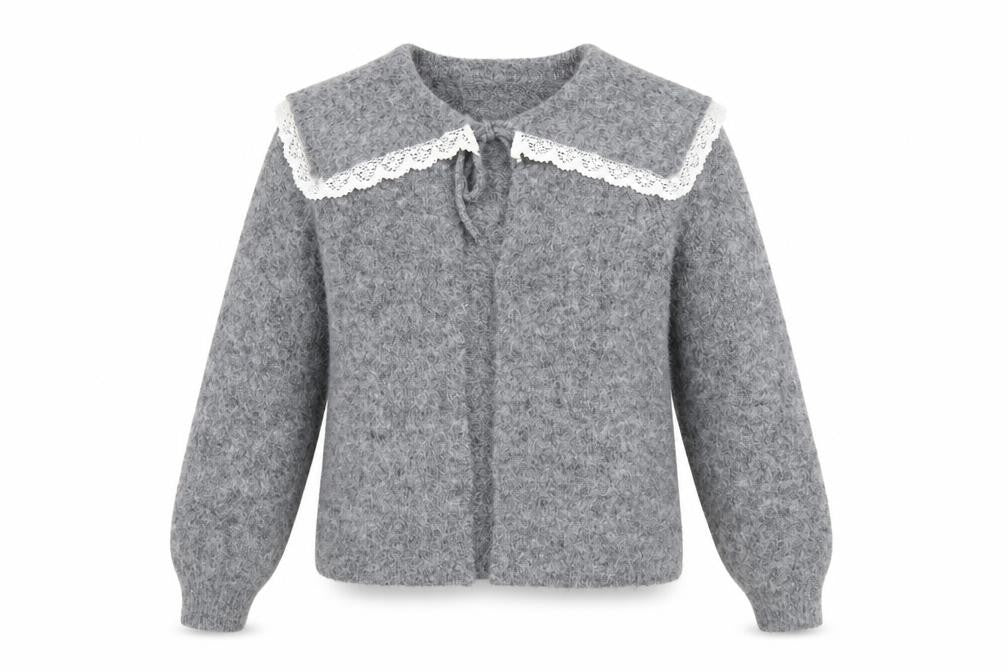 BDG Urban Outfitters Womens Grey Lace Collar Knit Cardigan XS