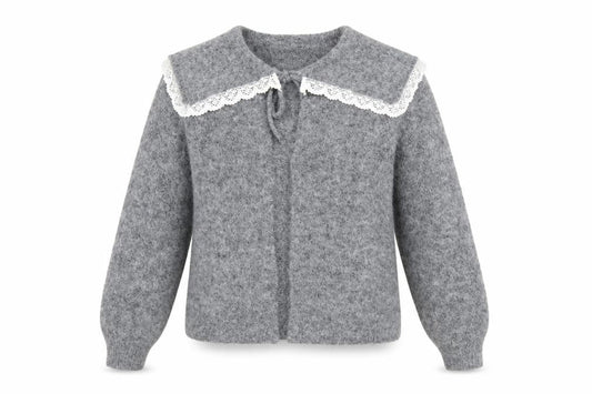 BDG Urban Outfitters Womens Grey Lace Collar Knit Cardigan XS