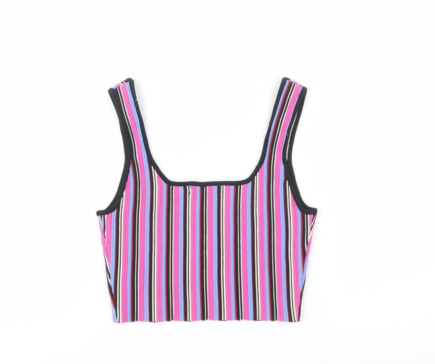 Glassons Womens Multicoloured Striped Cropped Tank Top M