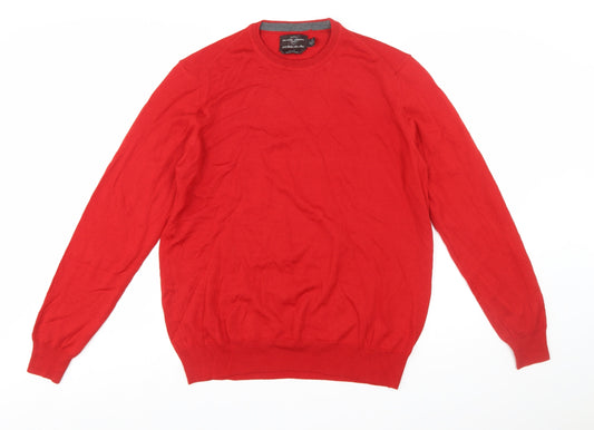 Black Brown 1826 Men's Red Wool Slim Fit Pullover Jumper L