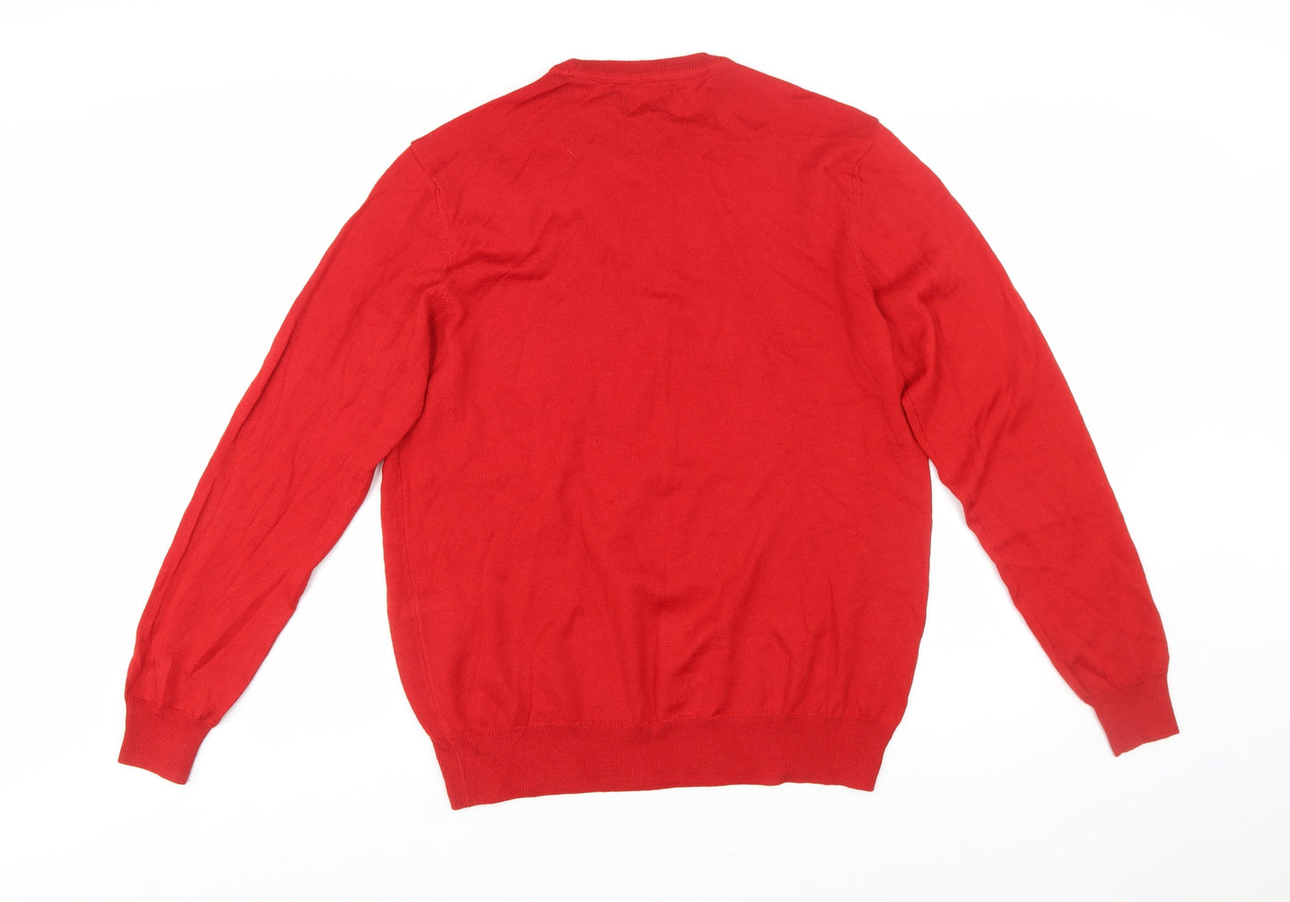 Black Brown 1826 Men's Red Wool Slim Fit Pullover Jumper L