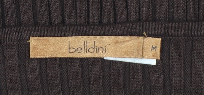 Belldini Women's Brown Beaded V-Neck Sleeveless Knit Tank Top Size M
