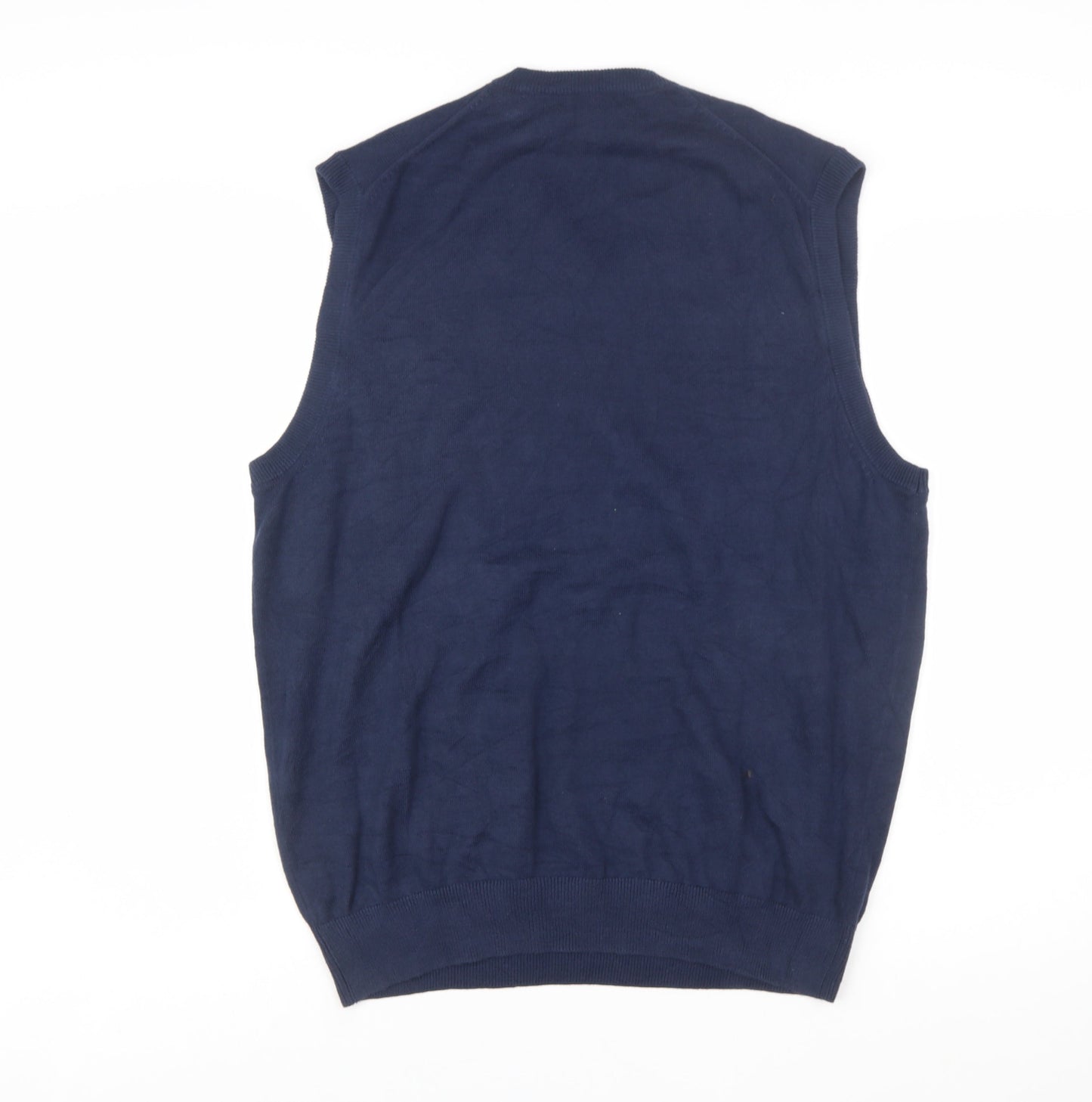 Van Heusen Men's Blue V-Neck Sleeveless Knit Vest Jumper M