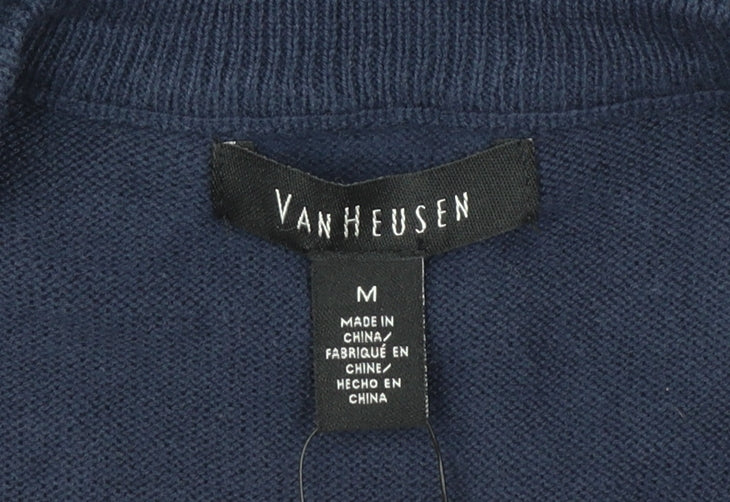 Van Heusen Men's Blue V-Neck Sleeveless Knit Vest Jumper M