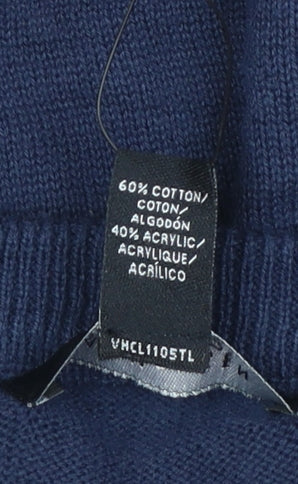 Van Heusen Men's Blue V-Neck Sleeveless Knit Vest Jumper M