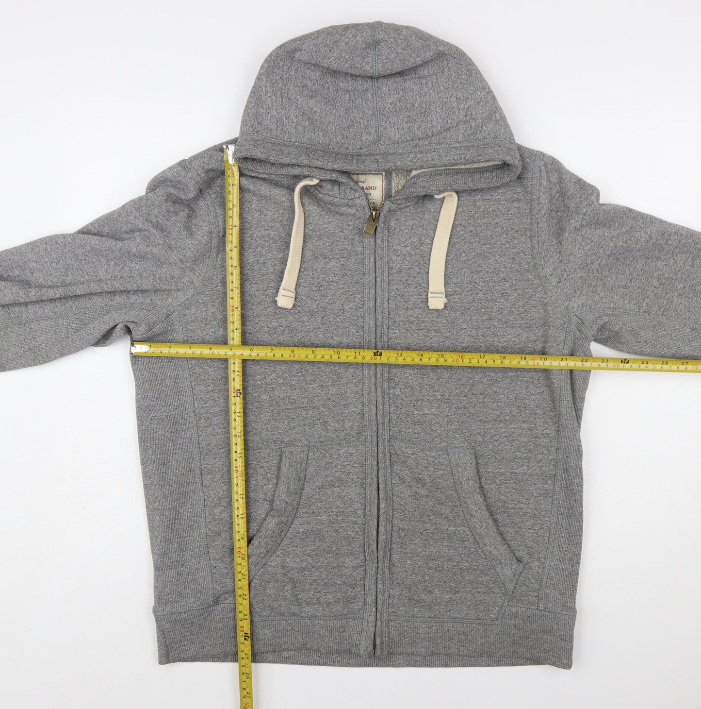 Fat Face Men's Grey Full Zip Hoodie L Cotton Blend Warm Casual