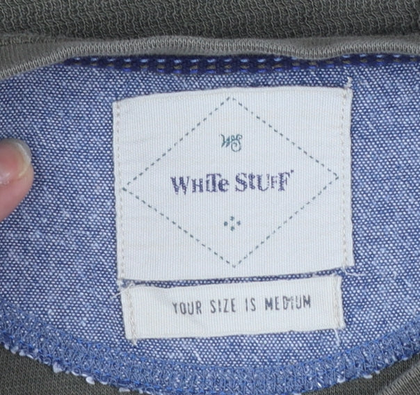 White Stuff Men's Green Cotton Crew Neck Pullover Jumper Size M