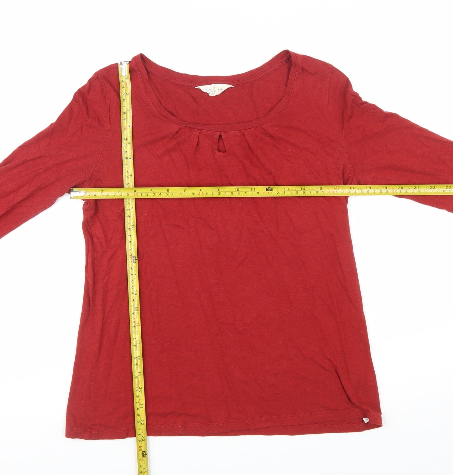 Seasalt Cornwall Women’s Red Bamboo Jersey Long Sleeve Top Size 10