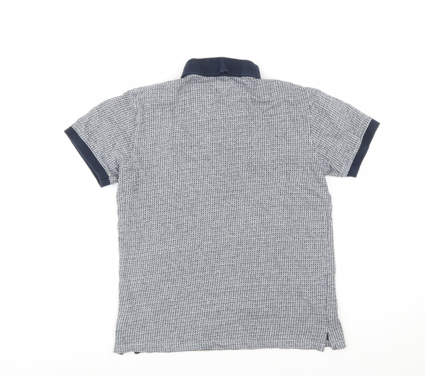 Peter Werth Men's Blue Short Sleeve Cotton Polo Shirt Size M