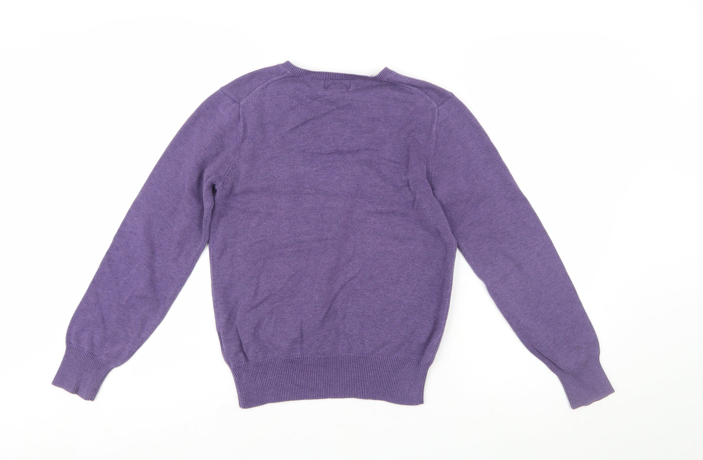 Ralph Lauren Boys Purple V-Neck Pullover Jumper 16 Years 100% Cotton