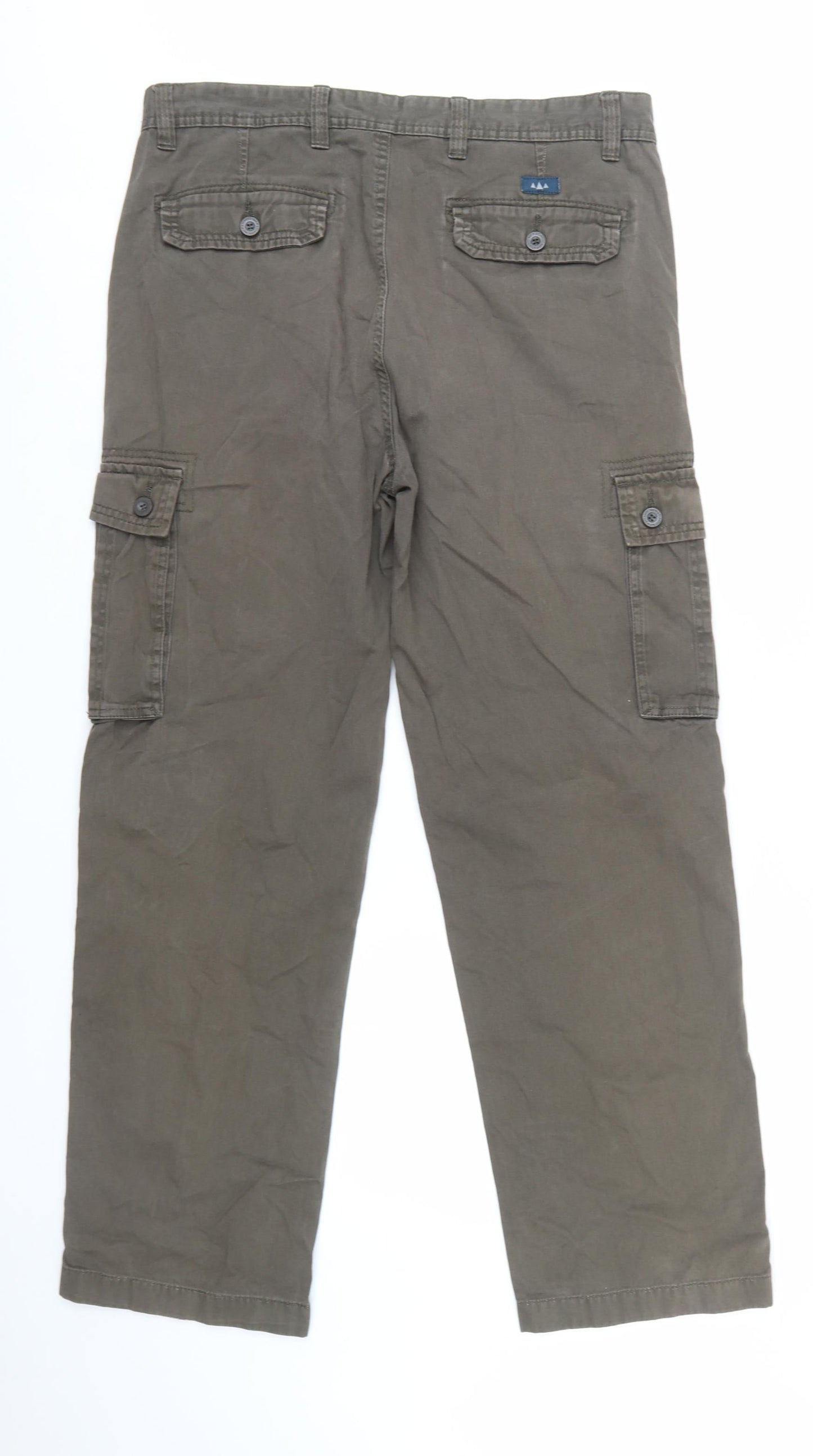 Atlantic Bay Mens Mocha Cargo Trousers Size 34R Cotton Casual