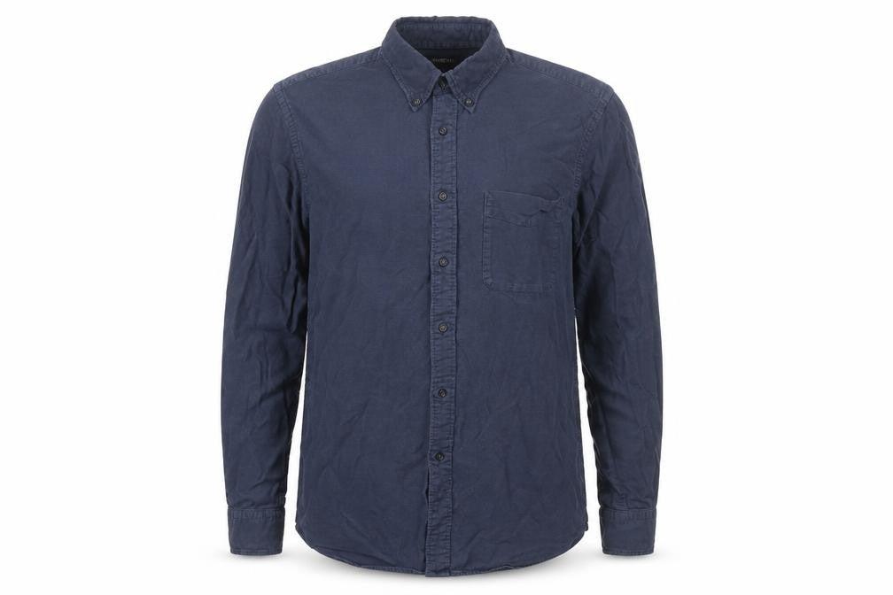 Uniqlo Men's Blue Regular Fit Long Sleeve Button-Up Shirt M