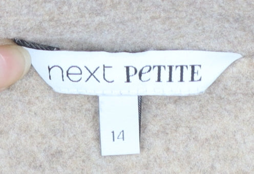 Next Petite Women’s Beige Button Up Mid-Length Jacket Size 14