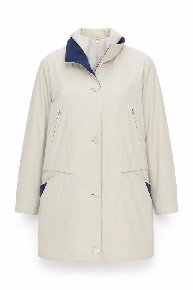 Bond Street N.Y. Women's Beige Long Overcoat Size 10 Classic Style