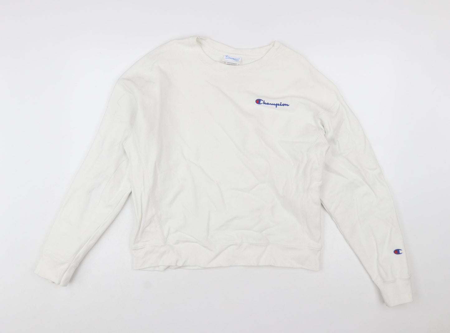 Champion Women White Large Reverse Weave Pullover Sweatshirt