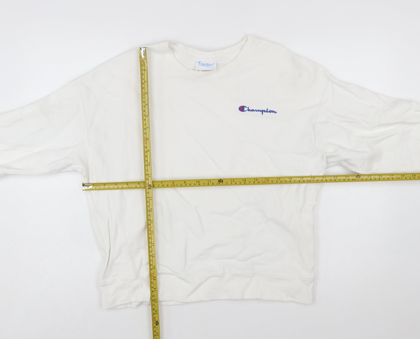 Champion Women White Large Reverse Weave Pullover Sweatshirt