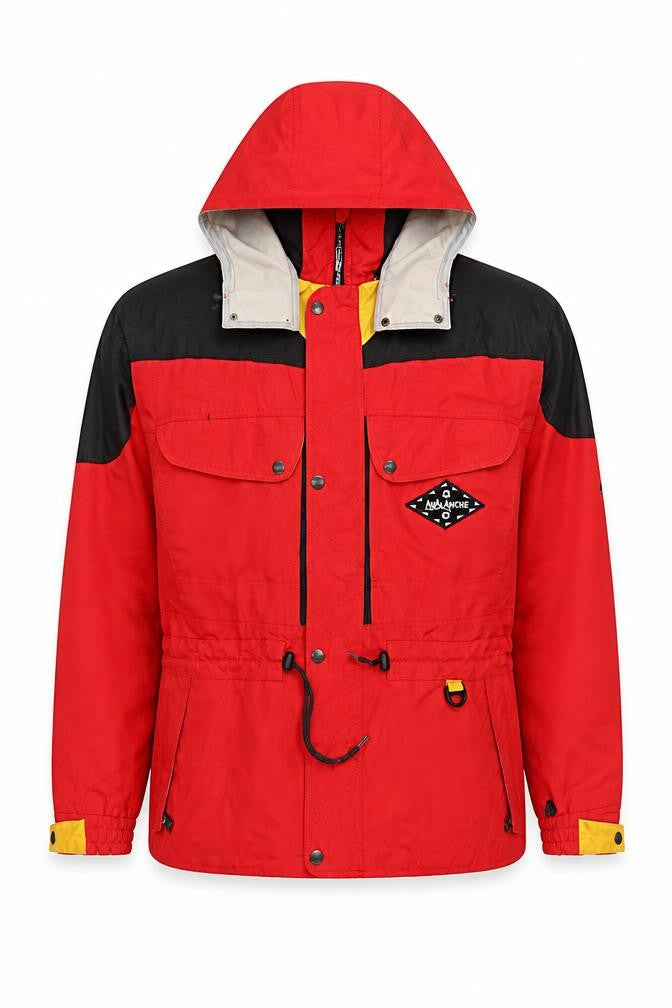 Avalanche Men’s Red Nylon Anorak Hooded Outdoor Jacket Size S