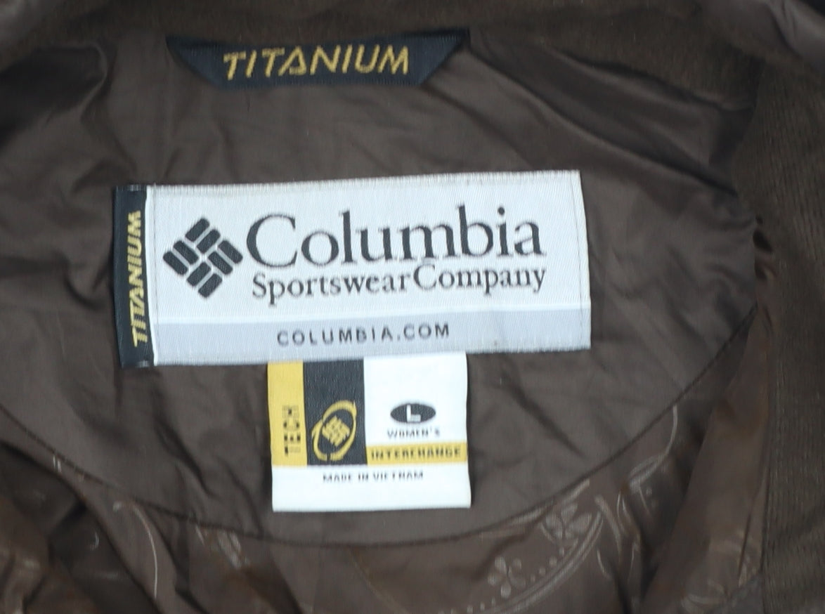 Columbia Women Brown Puffer Jacket L Insulated Winter Coat