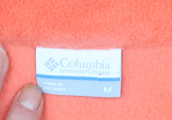 Columbia Womens Orange Fleece Full Zip Jacket Size M