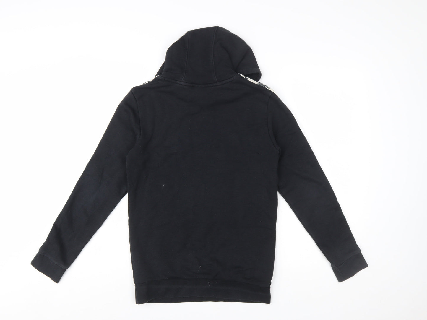 Adidas Boys Black Hoodie 12-13 Years Pullover Graphic Logo Hooded Sweatshirt