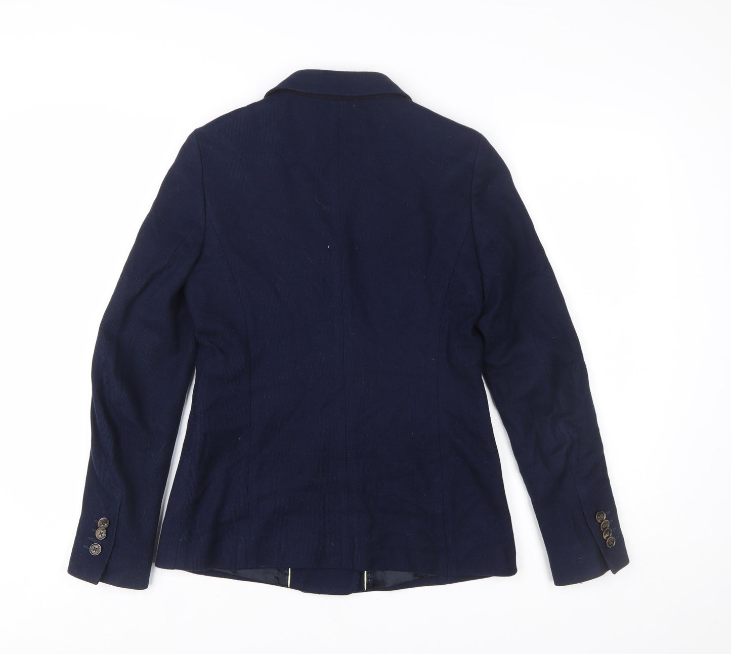 Massimo Dutti Women's Blue Double-Breasted Blazer UK 8 Viscose Blend