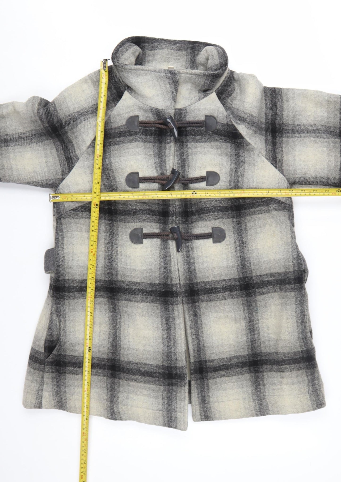 Marks and Spencer Women’s Grey Check Wool Blend Cape Coat UK 12