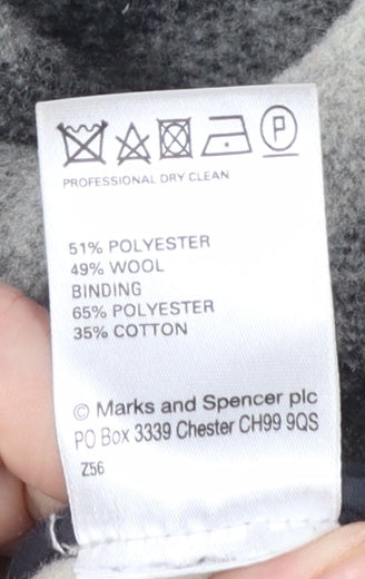 Marks and Spencer Women’s Grey Check Wool Blend Cape Coat UK 12