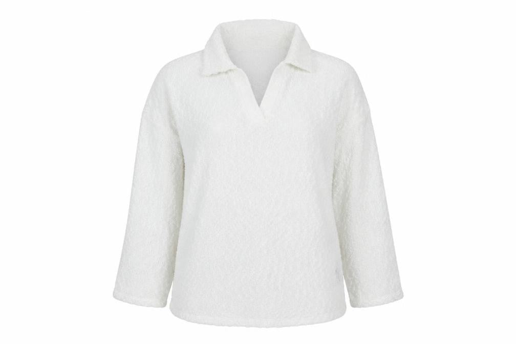 JD Williams Women’s White Collar Fleece Pullover Jumper Size 22