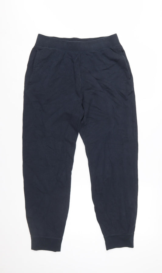 UNIQLO Men's Black Jogger Trousers M Cotton Blend Regular Fit