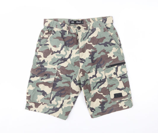 Denim Co. Men's Green Camouflage Cargo Shorts Size M W32