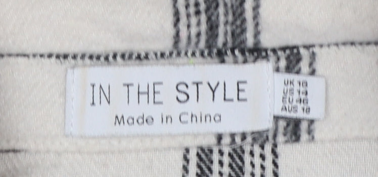 In The Style Womens White Check Flannel Button-Up Shirt Size 18