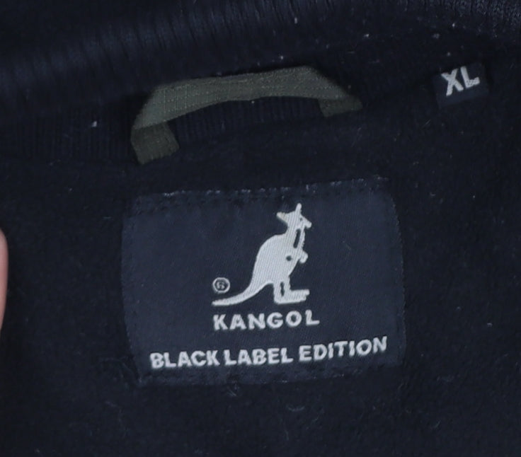 Kangol Mens Green XL Bomber Jacket Hooded Black Label Edition