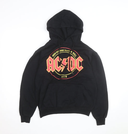 AC/DC Men's Black Pullover Hoodie Small Rock Band Graphic