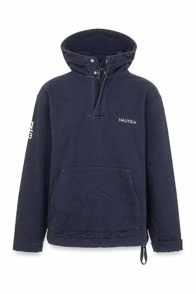 Nautica Men's Blue Pullover 1/4 Zip Hoodie Size S