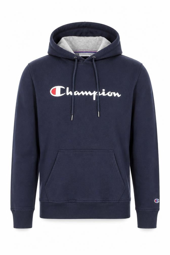 Champion Men’s Blue Pullover Hoodie Medium Logo Fleece Sweatshirt