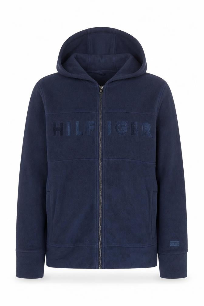 Tommy Hilfiger Men's Blue Full Zip Fleece Hoodie Size M