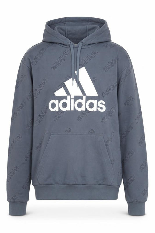 Adidas Men's Blue Pullover Hoodie Size M Graphic Logo Sportswear
