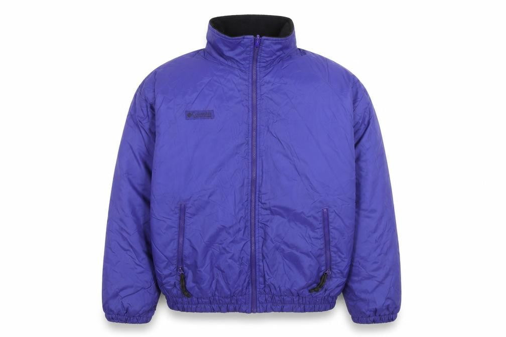 Columbia Mens Blue L Puffer Jacket Nylon Outdoor Full Zip Winter Coat