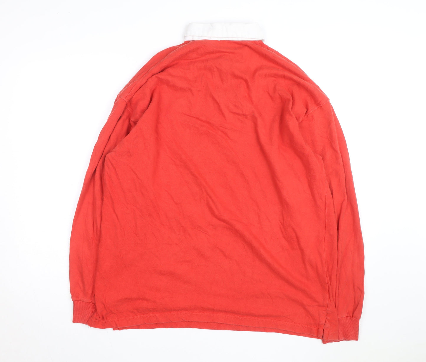 Front Row Men's Red Cotton Long Sleeve Rugby Shirt 2XL