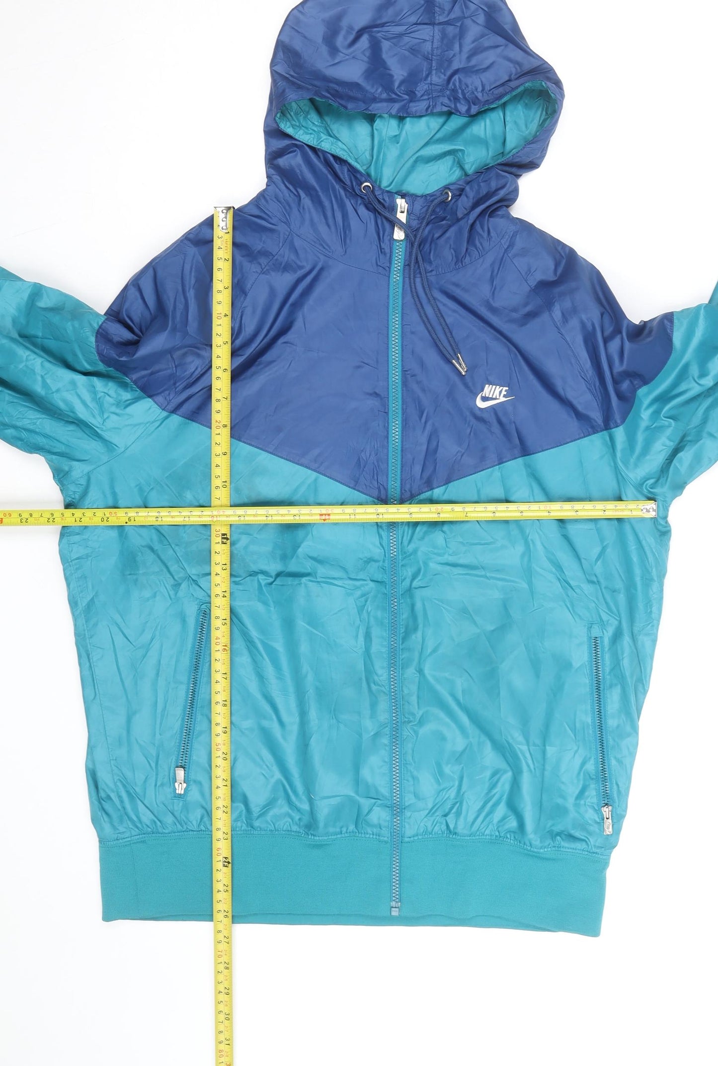 Nike Mens Blue Windbreaker Hooded Sports Jacket Size L