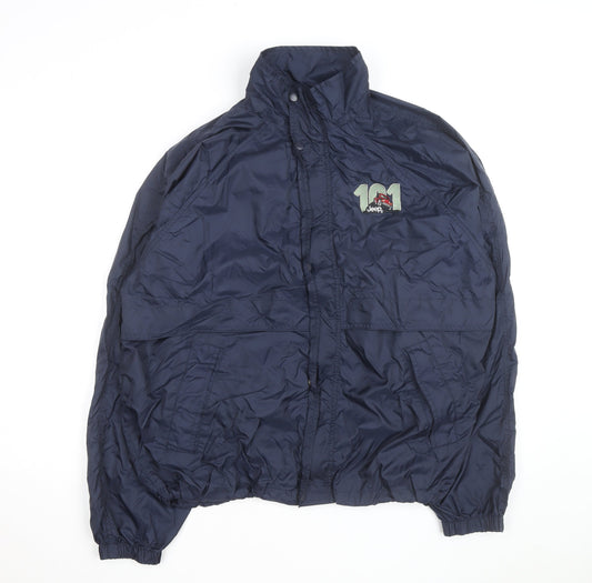 Jeep Men's Blue L Windbreaker Jacket Nylon Lined Outdoor Style