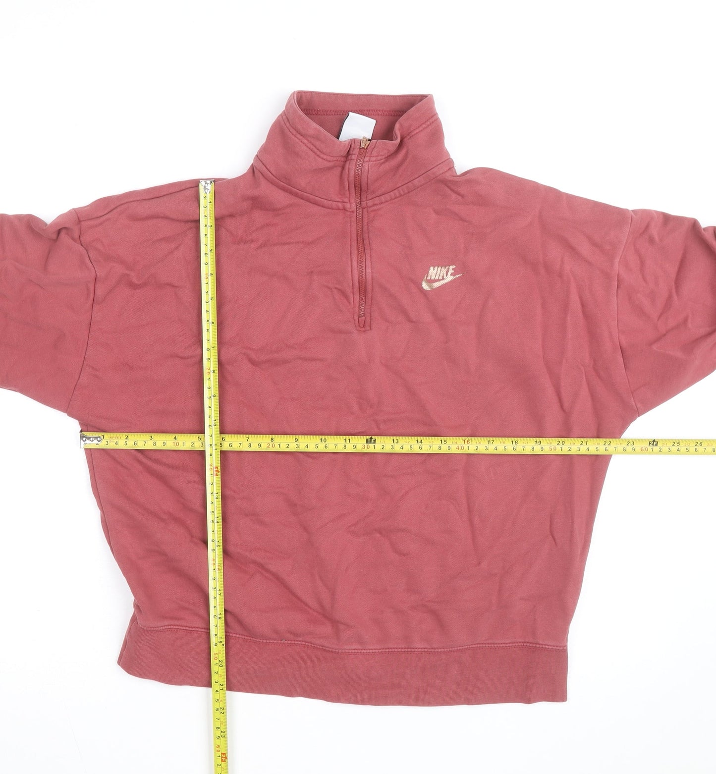 Nike Men's Red 1/4 Zip Mock Neck Oversized Sweatshirt Size S